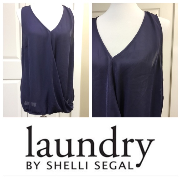 Laundry By Shelli Segal Tops - BLUE SHEER SLEEVELESS TOP BY LAUNDRY